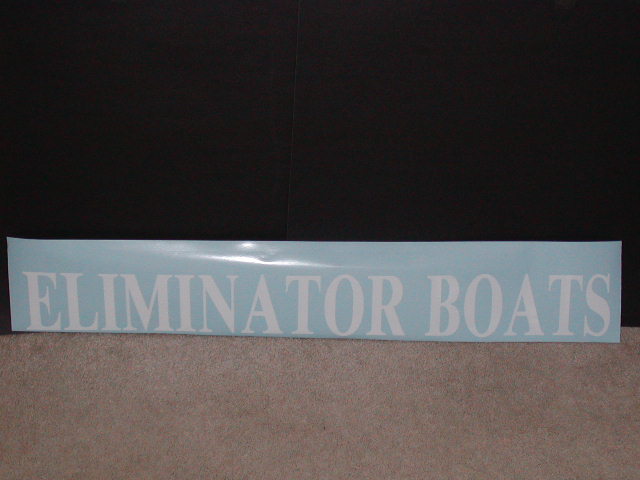 Eliminator Boats Decal 4" Tall X 36" long
